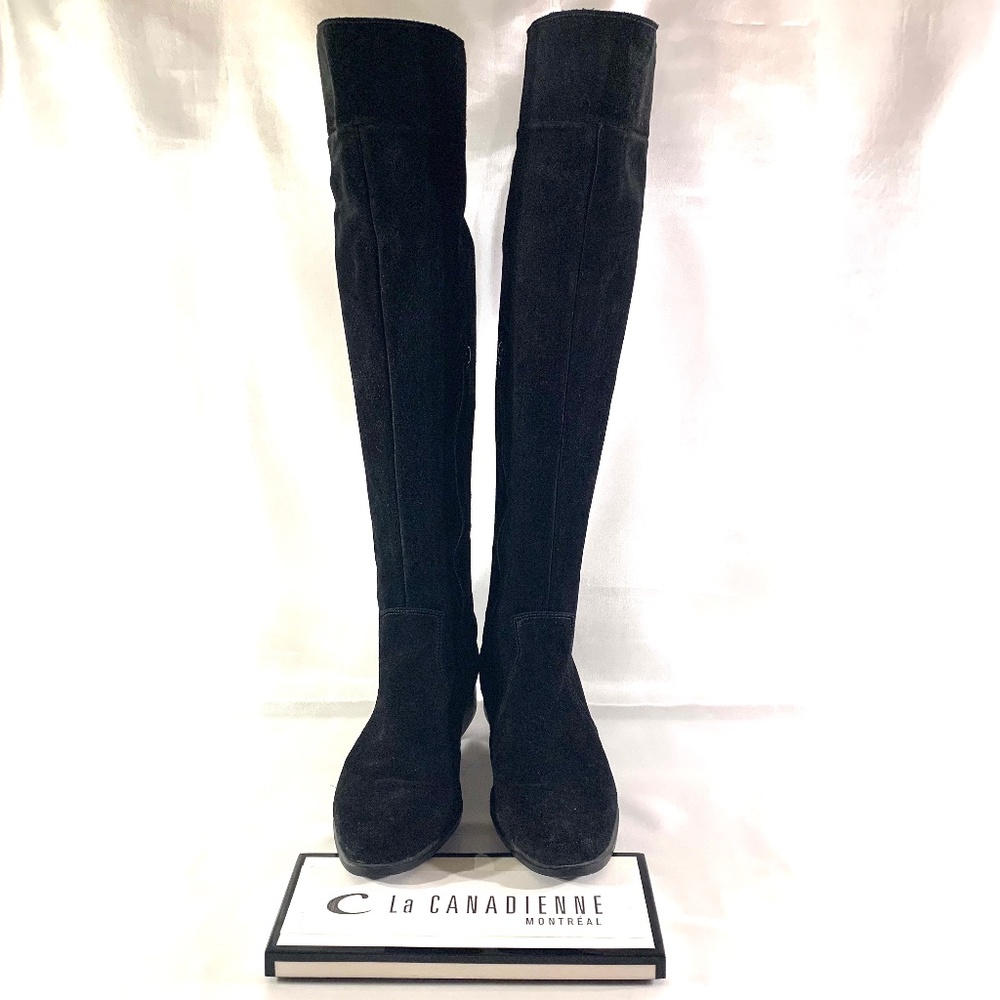 La Canadienne All-Weather Waterproof Black Suede Over-The-Knee Boot sz 9 Riding